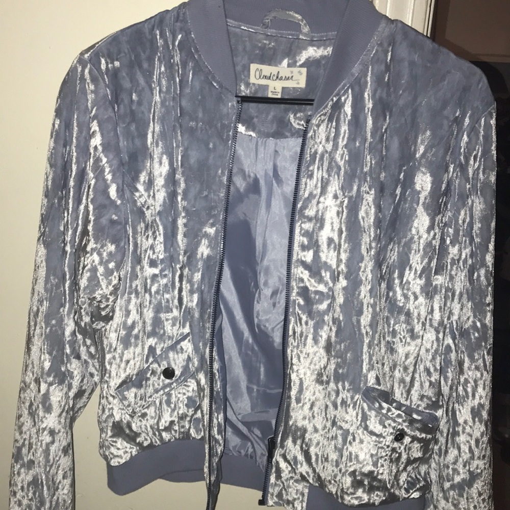 Blue velvet material jacket!